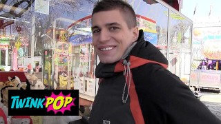 Twink Pop – They Ride A Ferris Wheel Then He Starts Stroking His Dick Once They Are On Top